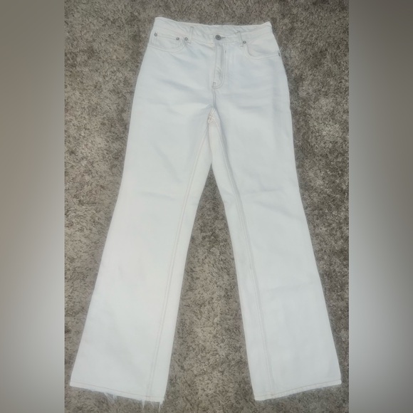 Free People Laurel Canyon High Waist Women's Flare Jeans Cream size 26 - Picture 4 of 12